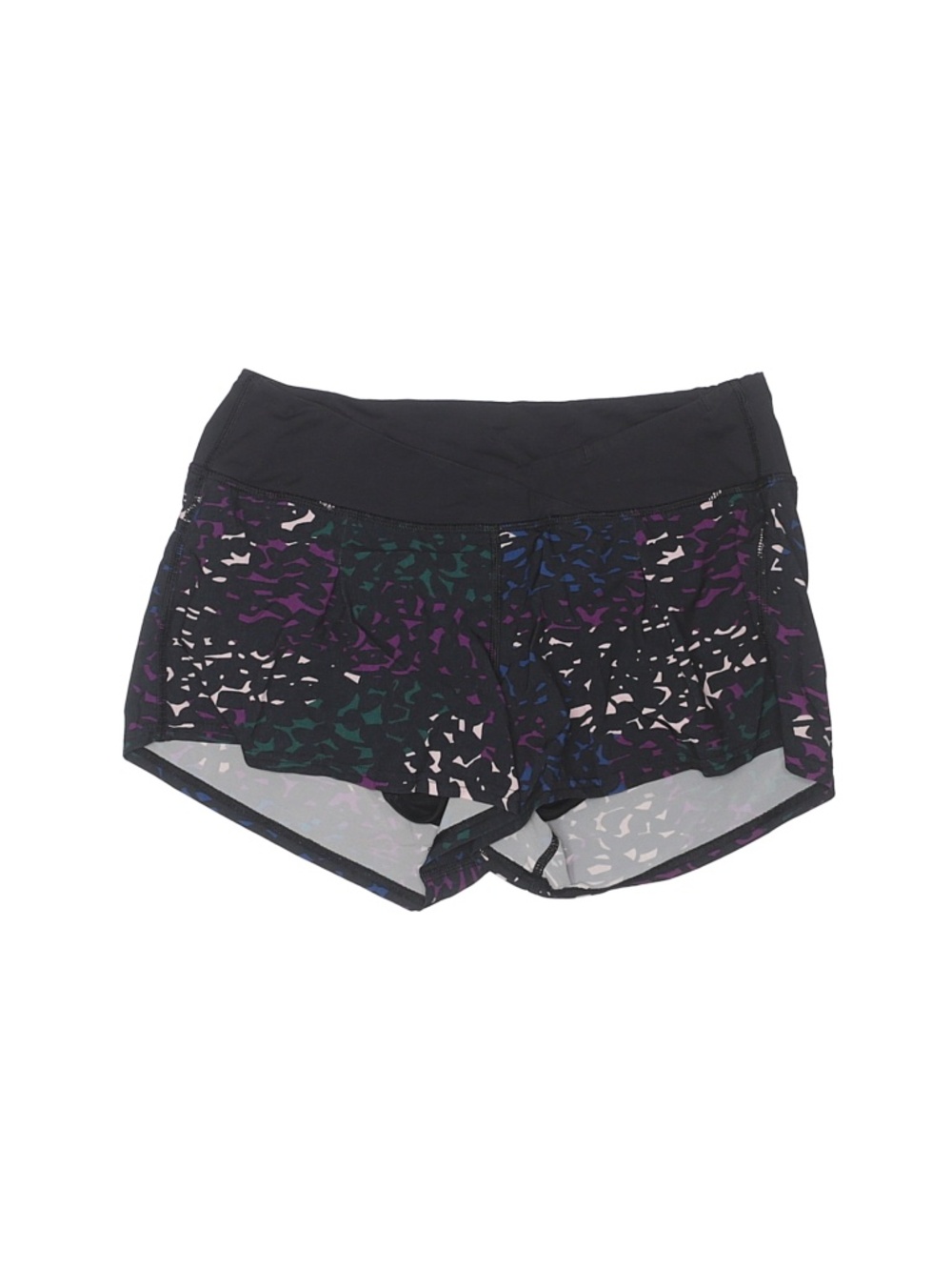 Lululemon Athletica Black, Purple Blue Camo Shorts 6